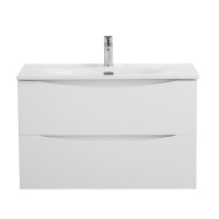 MARINO-CER-MINI База под раковину подвесная с двумя выкатными ящиками, Bianco Opaco, 696x390x500, MARINO-CER-MINI-700-2C-SO-BO-P