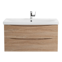 MARINO-CER База под раковину подвесная с двумя выкатными ящиками, Rovere Bianco, 964x440x500, MARINO-CER-1000-2C-SO-WO-P - Gidratop.ru изображение