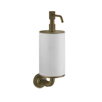 GESSI VENTI20 дозатор для жидкого мыла подвесной, цвет белый, фурнитура Antique Brass - Gidratop.ru изображение
