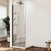 Душевая перегородка Walk-In VSW-1HWS100MRB, 1000*2000, черный, стекло зеркальное - Gidratop.ru изображение