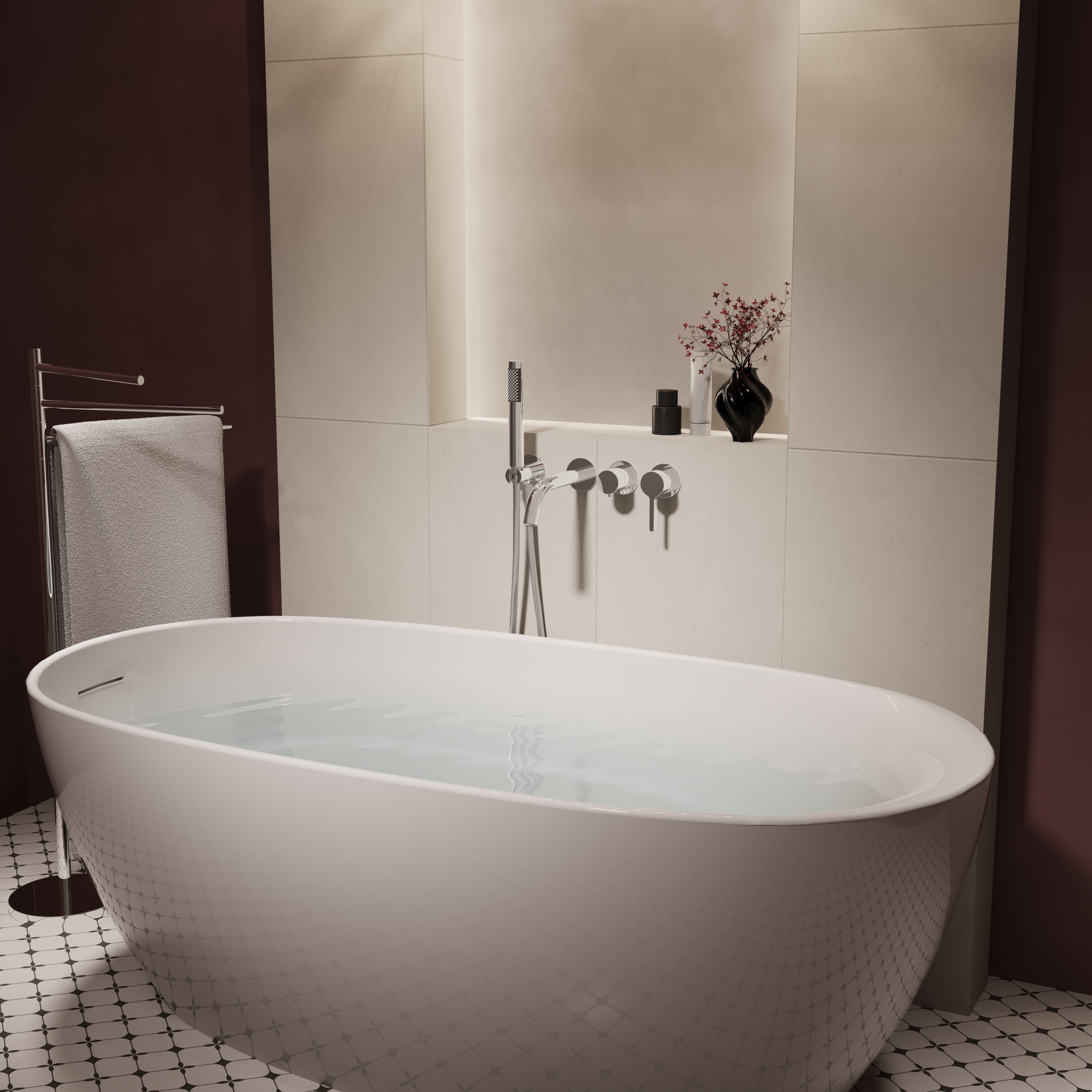 Смеситель для ванны Villa VTFW-1VL1CH, встраиваемый, хром - Gidratop.ru изображение