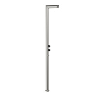 GESSI OUTDOOR душевая стойка для установки на улице, напольная, на 2 выхода, без ручек, ручного душа и верхнего душа, внешняя часть, цв Steel Brushed - Gidratop.ru изображение