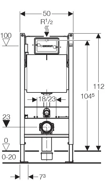 Монтажный элемент Geberit Duofix UP182 458.161.21.1 для унитаза в комплекте с кнопкой хром Delta 21 и крепежом, 1,20 м - Gidratop.ru изображение