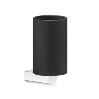 GESSI Rilievo стакан настенный, цвет: черный/хром - Gidratop.ru изображение
