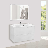 База под раковину Mia 750 подвесная, 2 выкатных ящика soft close, G.White - Gidratop.ru изображение