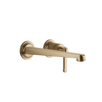 GESSI VENTI20 смеситель для раковины настенный, встраиваемый, однорычажный, излив 243 мм., внешняя часть, цвет Warm Bronze Br. PVD - Gidratop.ru изображение