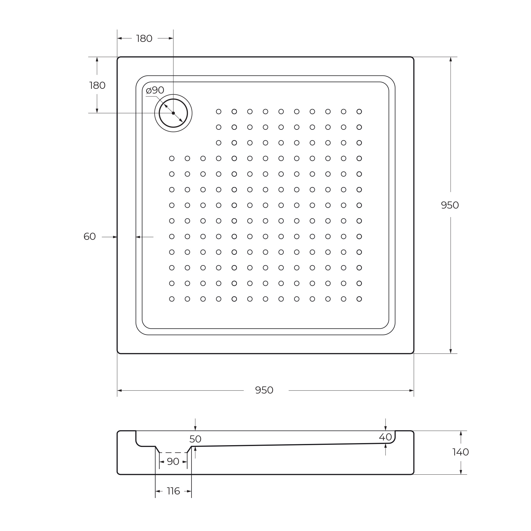 Акриловый поддон CEZARES TRAY-A-A-95-15-W - Gidratop.ru изображение