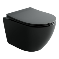 Подвесной унитаз CERAMICANOVA Uno смыв Торнадо 490x360x360 черный матовый - Gidratop.ru изображение