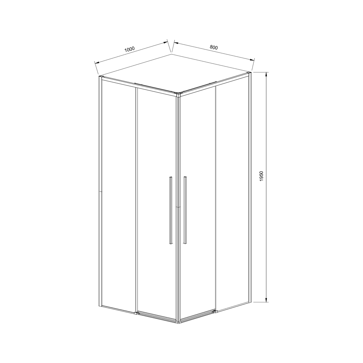 Душевой уголок Slim-N VSS-4SN8010CLBN, 1000*800, брашированный никель, стекло прозрачное - Gidratop.ru изображение