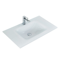Стеклянная раковина, белая глянцевая, 910x465x145, BB910/465-LV-VTR-BL - Gidratop.ru изображение
