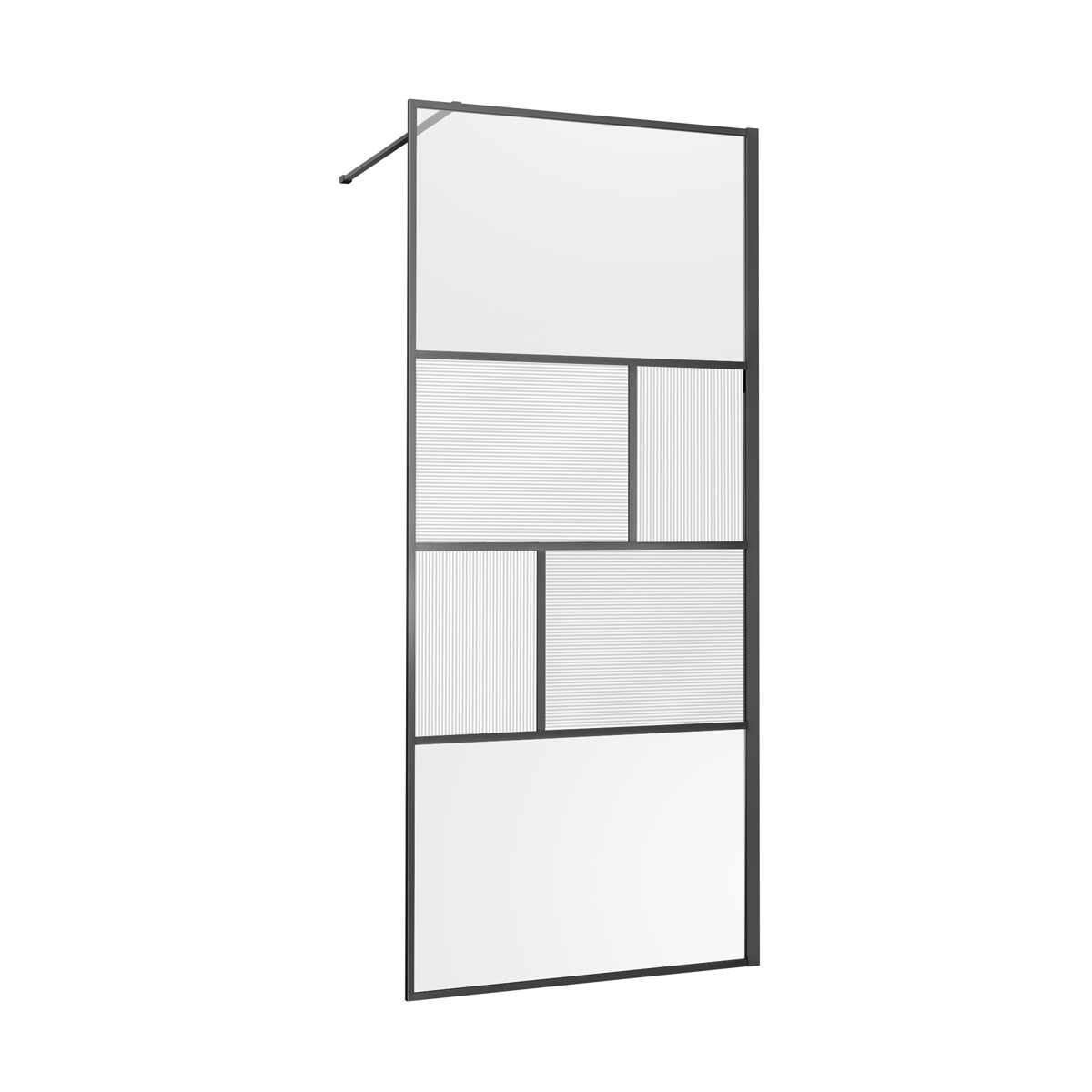 Душевая перегородка Walk-In VSW-1HC900CFGM, 900*2000, вороненая сталь, стекло прозрачное/рифленое - Gidratop.ru изображение