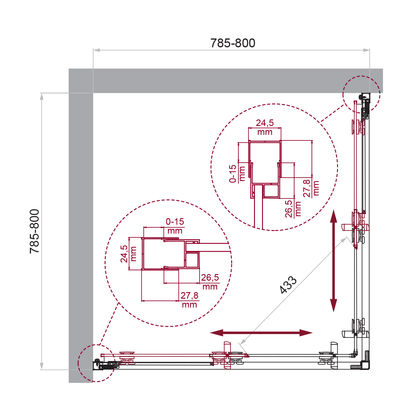 Душевой уголок BelBagno LUCE-A-2-80-C-ORO - Gidratop.ru изображение