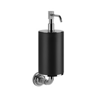 GESSI VENTI20 дозатор для жидкого мыла подвесной, цвет черный, фурнитура хром - Gidratop.ru изображение