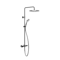 Gessi Emporio shower настенный смеситель-термостат, душевая головка, переключатель, штанга, шланг, душ, цвет: Chrome - Gidratop.ru изображение