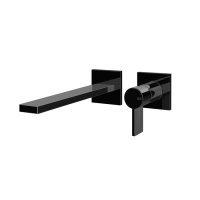 GESSI  INVERSO RIGATO внешняя часть настенного смесителя для раковины, цвет: Black Metal PVD - Gidratop.ru изображение