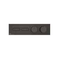 Gessi Hi-Fi термостат для душа, с включением до 2 источников одновременно (внешняя часть), цвет: Black Metal Brushed PVD - Gidratop.ru изображение