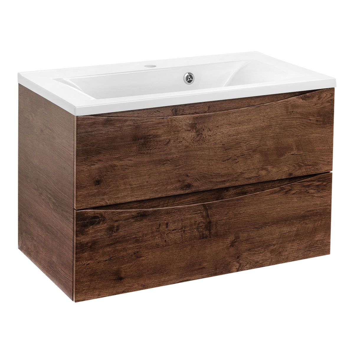 База под раковину Mia 750 подвесная, 2 выкатных ящика soft close, R.Wood - Gidratop.ru изображение
