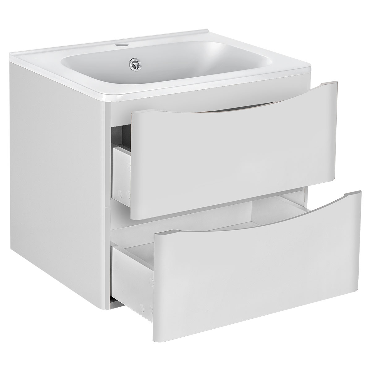 База под раковину Paola 600 подвесная, 2 выкатных ящика soft close, G.White - Gidratop.ru изображение