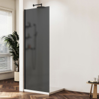 Душевая перегородка Walk-In VSW-1HWS900GFB, 900*2000, черный матовый, стекло матовое тонированное - Gidratop.ru изображение