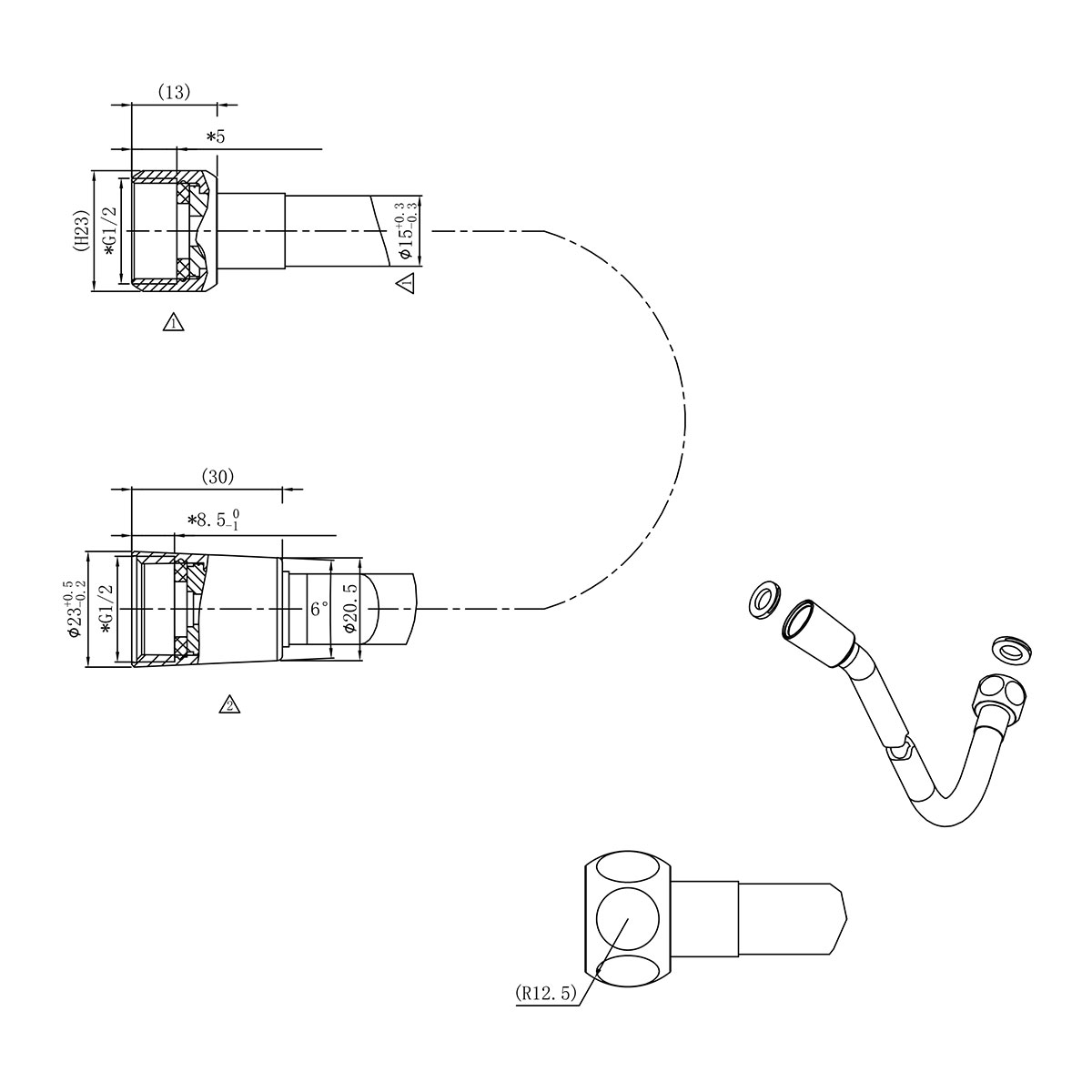 Душевой комплект Inspire VSFW-3I22MT3RGM встраиваемый, термостат, двухрежимный, вороненая сталь - Gidratop.ru изображение