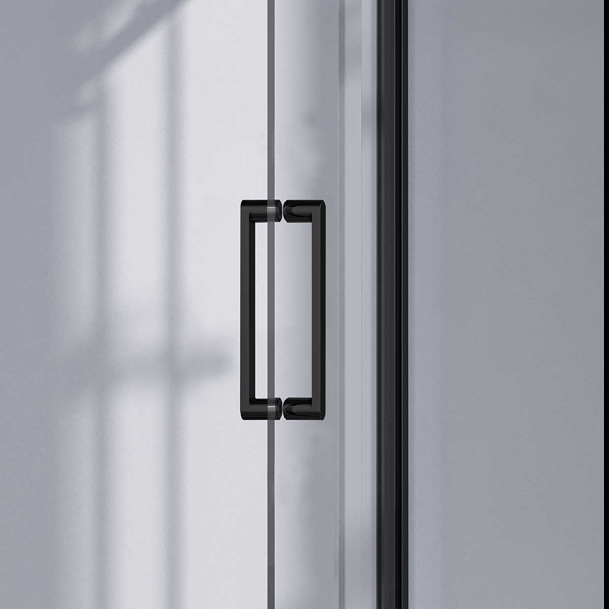 Душевая дверь Como-N VDS-4CN130CLB, 1300, черный, стекло прозрачное - Gidratop.ru изображение