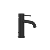 GESSI 316 смеситель для раковины на 1 отверстие с донным клапаном, излив 123мм, цвет: Black XL - Gidratop.ru изображение