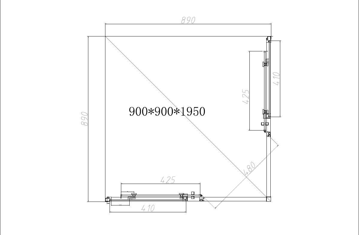Душевой уголок Slim-N VSS-4SN900CL, 900*900, хром, стекло прозрачное - Gidratop.ru изображение
