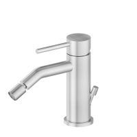 Newform X-STEEL 316 Смеситель для биде на 1 отверстие с донный клапаном, излив 134мм, цвет: INOX - Gidratop.ru изображение