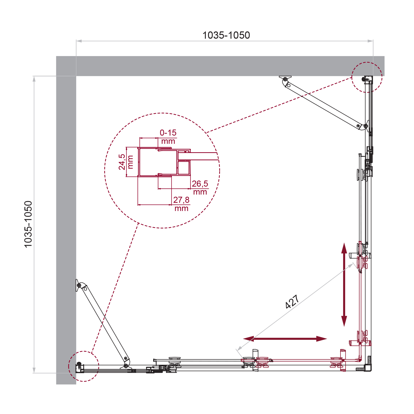 Душевой уголок BelBagno LUCE-A-22-80+25-C-Cr - Gidratop.ru изображение