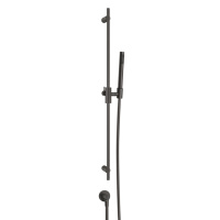 Gessi Anello штанга в комплекте с душевой лейкой, шланг 1,50 м и вывод воды, цвет Black Metal Brushed PVD - Gidratop.ru изображение