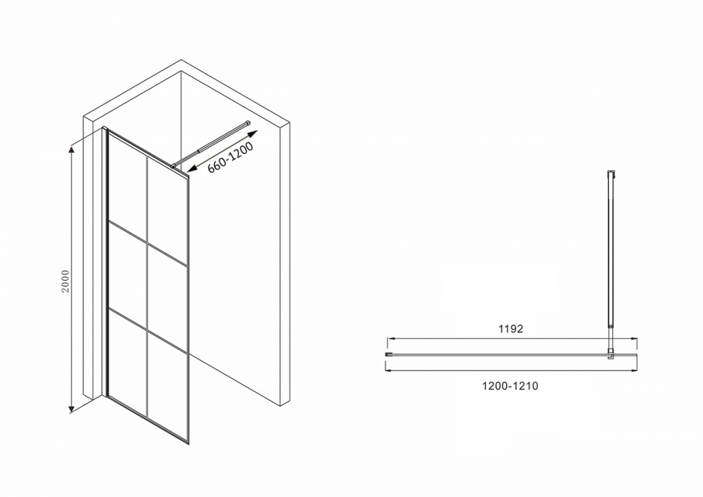 Душевая перегородка ABBER Immer Offen AG62120B - Gidratop.ru изображение