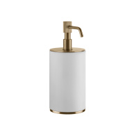 GESSI VENTI20 дозатор для жидкого мыла настольный, цвет белый, фурнитура Warm Bronze Br. PVD - Gidratop.ru изображение