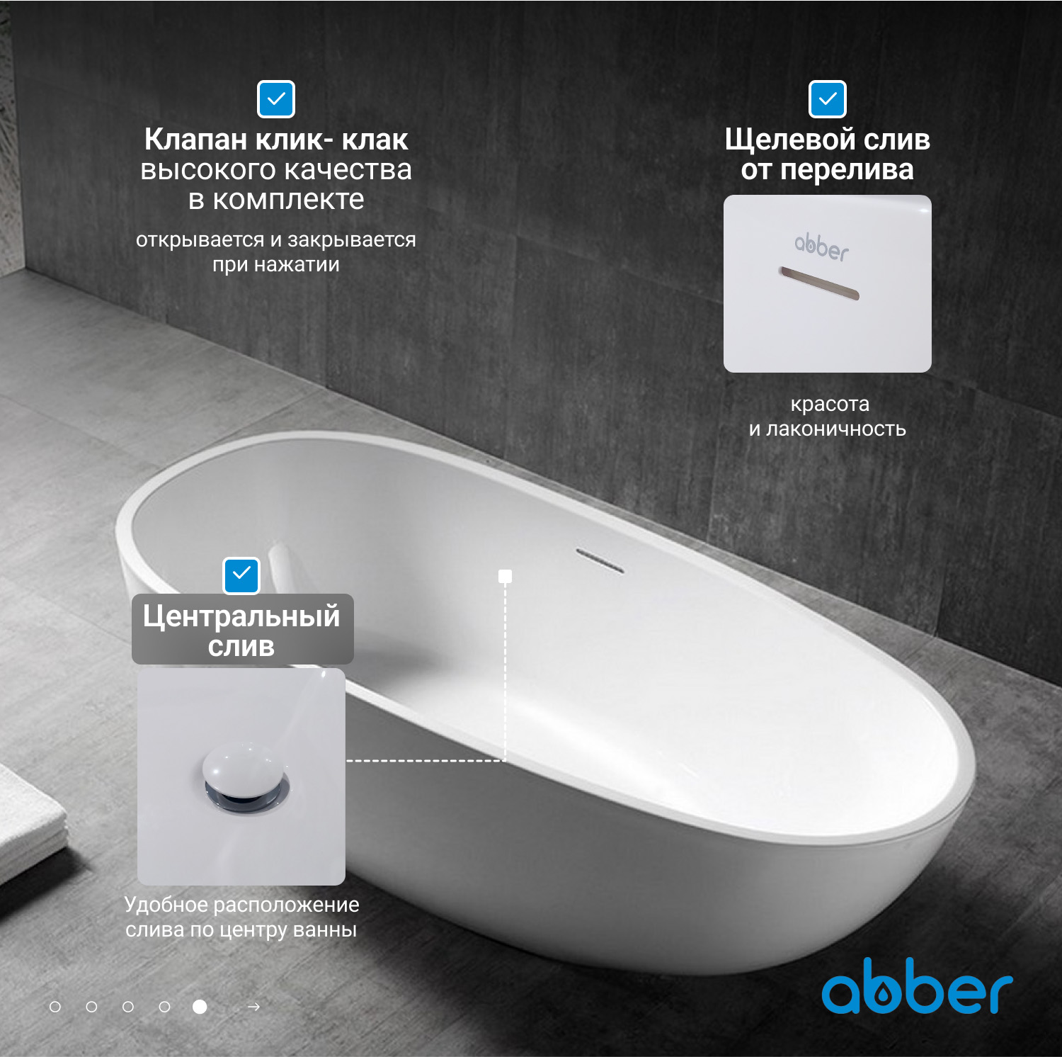 Акриловая ванна ABBER AB9356-1.5 белая - Gidratop.ru изображение
