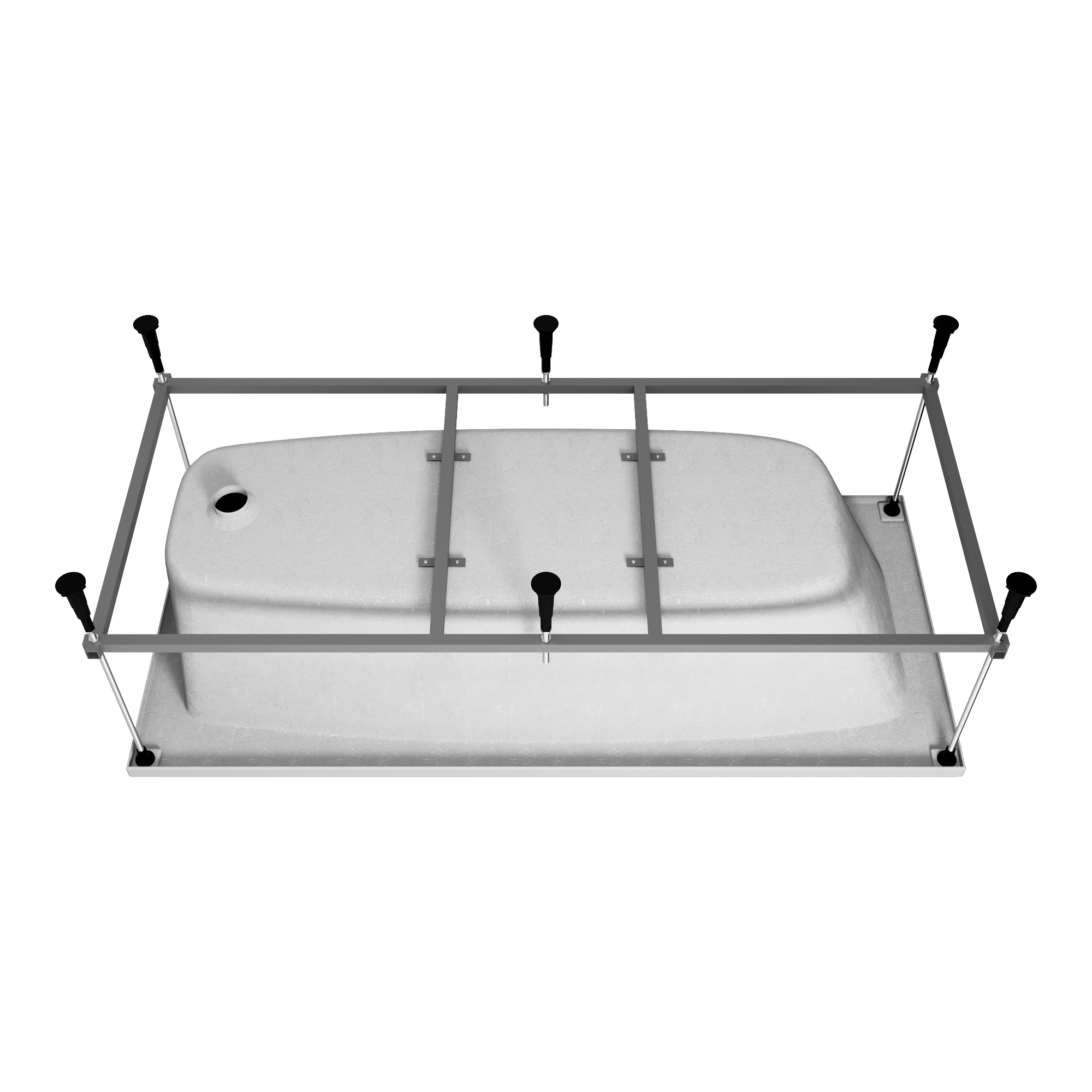 Ванна акриловая Vincea VBT-2S180-FR с каркасом 1800*800*430, пристенная, цвет белый - Gidratop.ru изображение