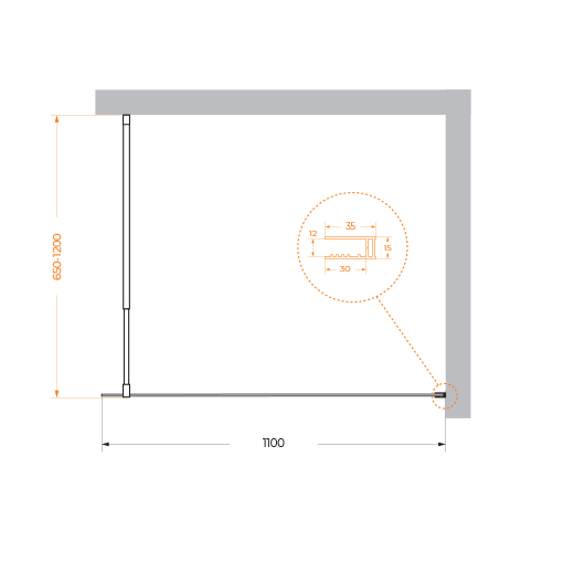 Душевая перегородка BelBagno KRAFT-L-1-110-C-Cr - Gidratop.ru изображение
