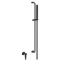 Gessi Goccia душевая штанга с ручным душем и выводом воды из стены, цвет: черный - Gidratop.ru изображение