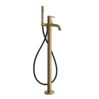 GESSI 316 напольный смеситель для ванны с душевой лейкой (внешние части), цвет: warm bronze brushed pvd - Gidratop.ru изображение