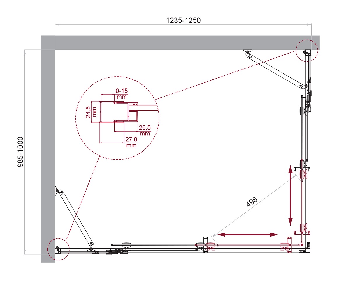 Душевой уголок BelBagno LUCE-AH-22-125/100-C-Cr - Gidratop.ru изображение