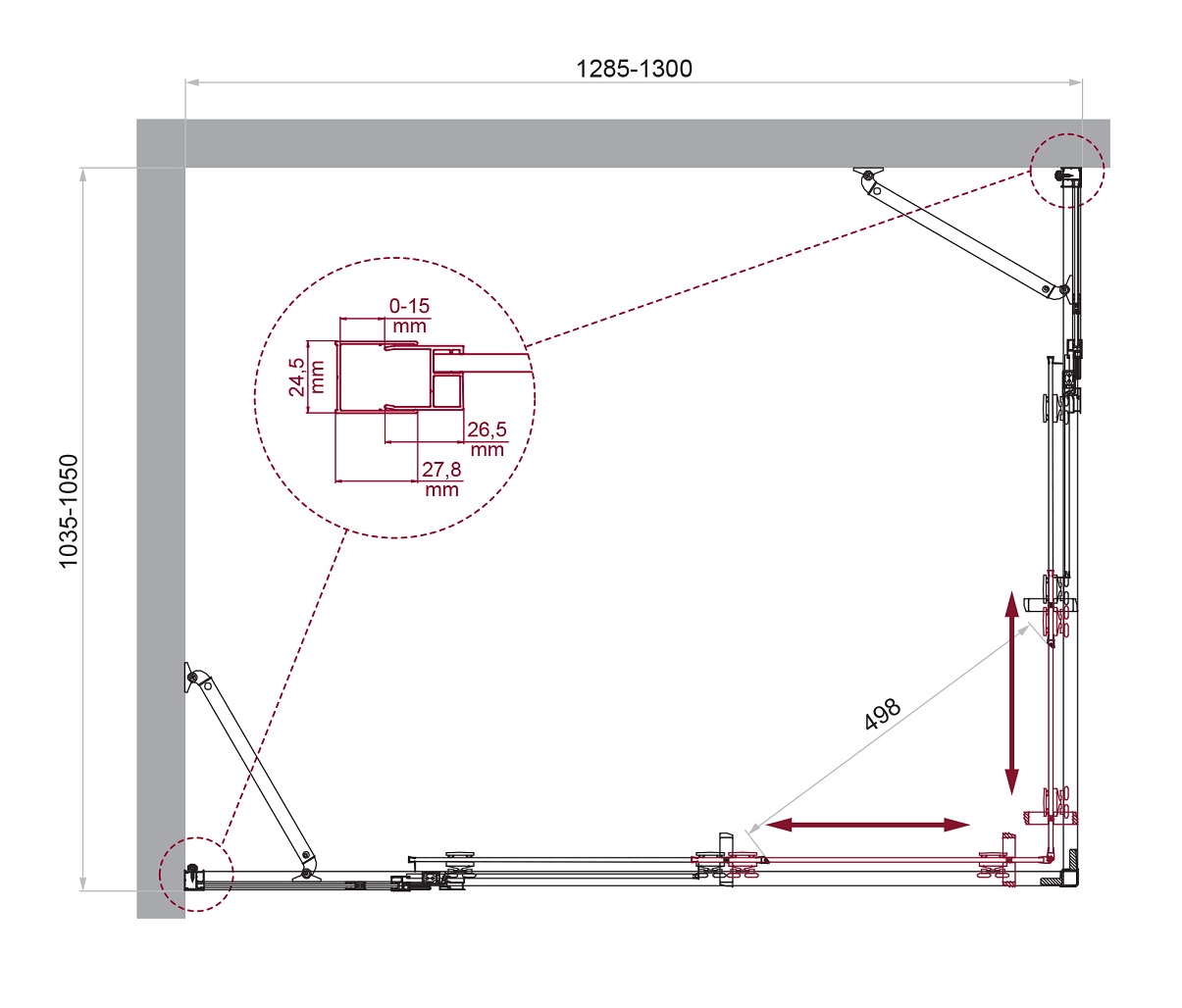 Душевой уголок BelBagno LUCE-AH-22-130/105-C-Cr - Gidratop.ru изображение