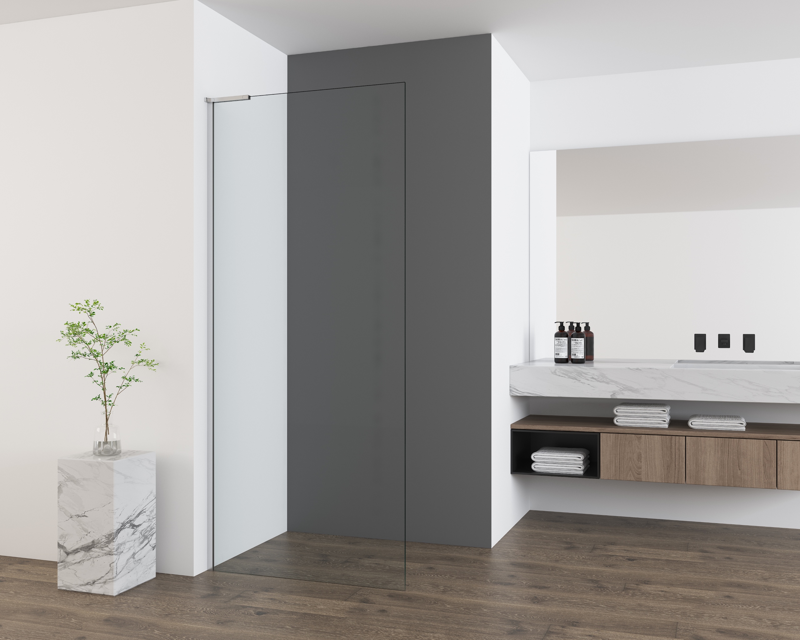 Душевая перегородка Walk-In VSW-7HA700CL, 700*2000, хром, стекло прозрачное - Gidratop.ru изображение