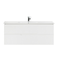 DUET База под раковину подвесная с двумя выкатными ящиками, Bianco Lucido, 1170x450x500, DUET-1200-2C-SO-BL - Gidratop.ru изображение