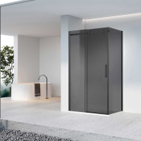 Душевой уголок Como-N VSR-4CN1013CGB, 1300*1000, черный, стекло тонированное - Gidratop.ru изображение