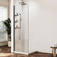 Душевая перегородка Walk-In VSW-1HWS600CLGM, 600*2000, вороненая сталь, стекло прозрачное - Gidratop.ru изображение