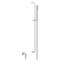 Gessi Goccia душевая штанга с ручным душем и выводом воды из стены, цвет: белый - Gidratop.ru изображение