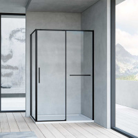 Душевой уголок Slim Soft VSR-1SS8012CLB, 1200*800, черный, стекло прозрачное - Gidratop.ru изображение