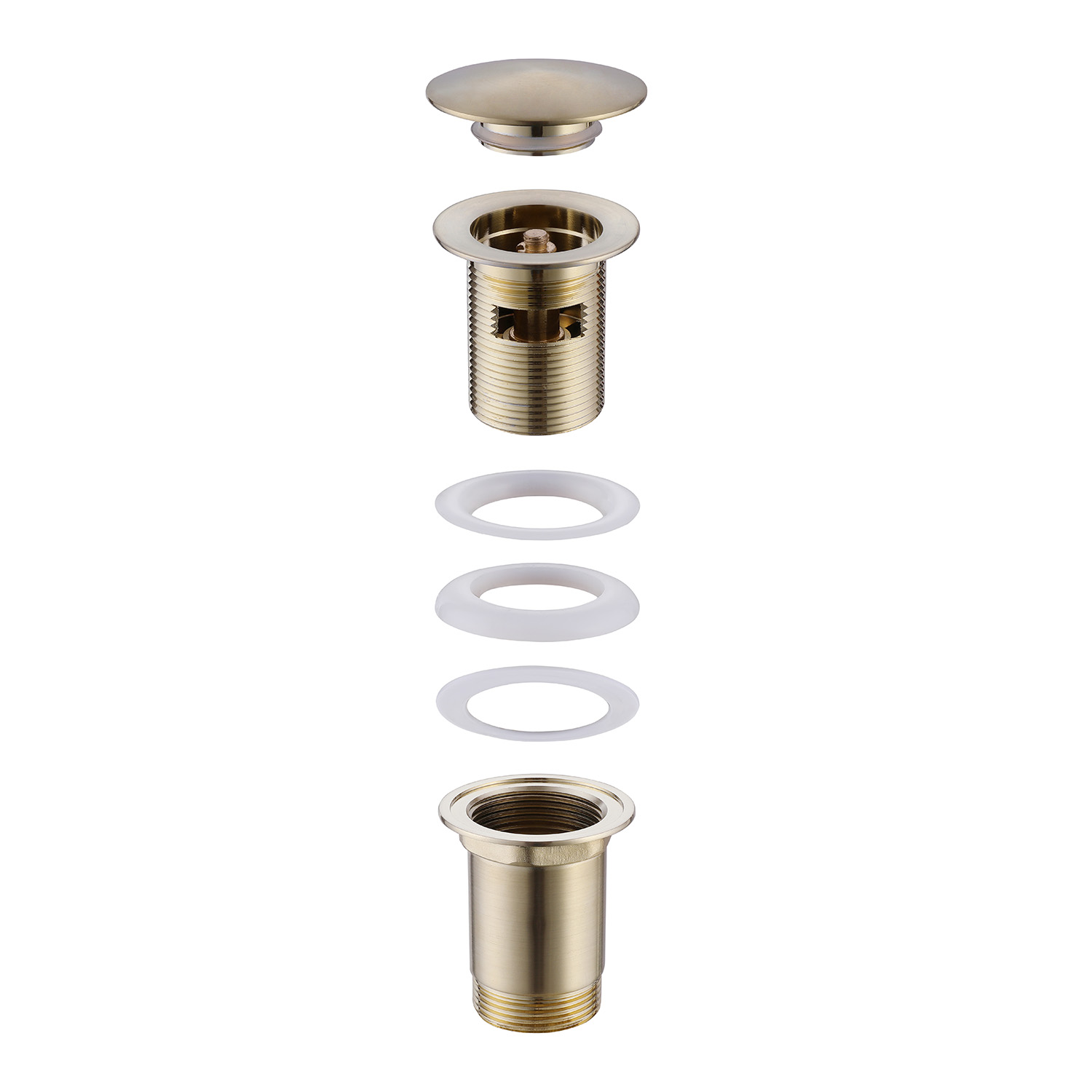 Донный клапан ABBER AF0010G с переливом, клик-клак, золото матовое - Gidratop.ru изображение