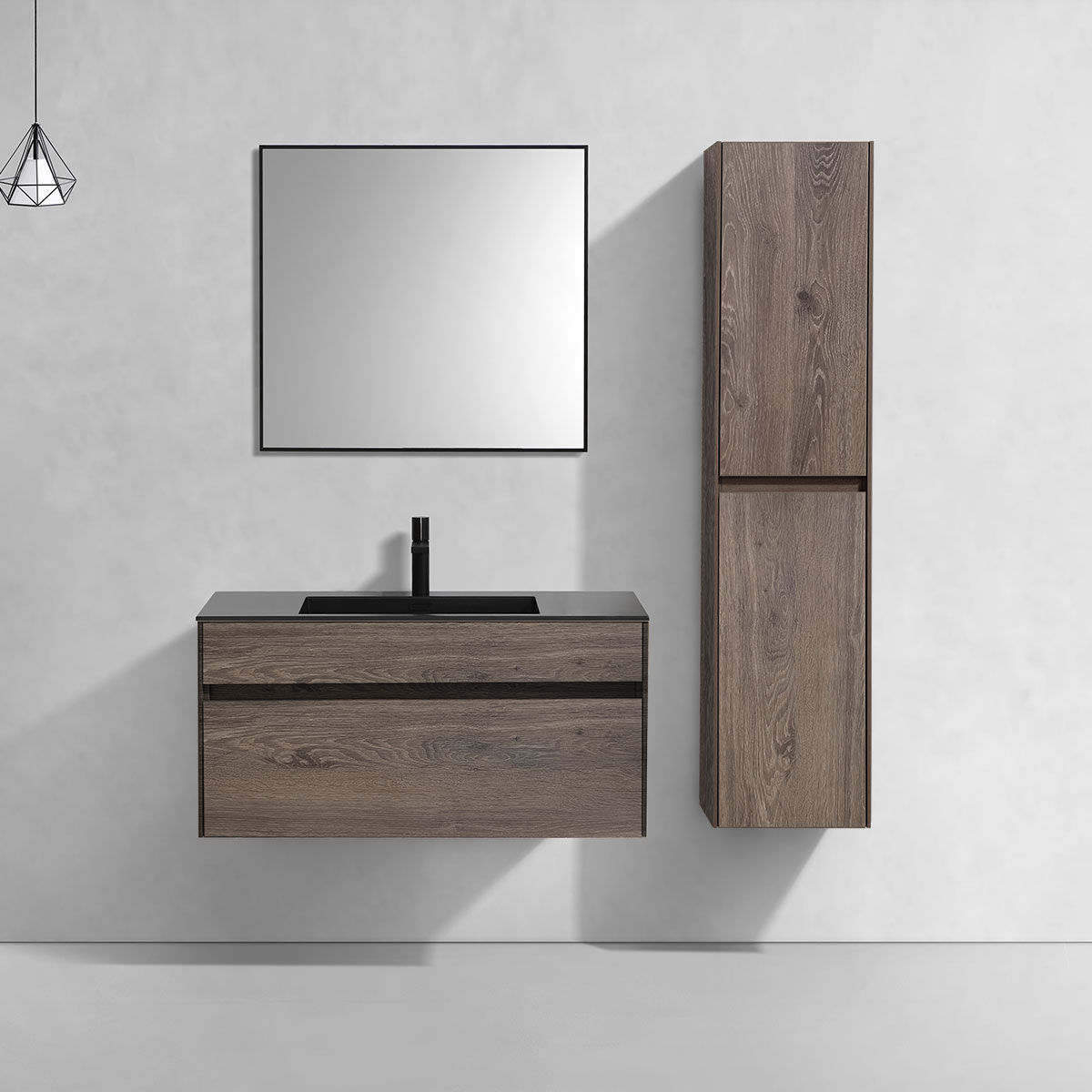 База под раковину Chiara 1000 подвесная, 1 выкатной ящик soft-close, R.Oak - Gidratop.ru изображение