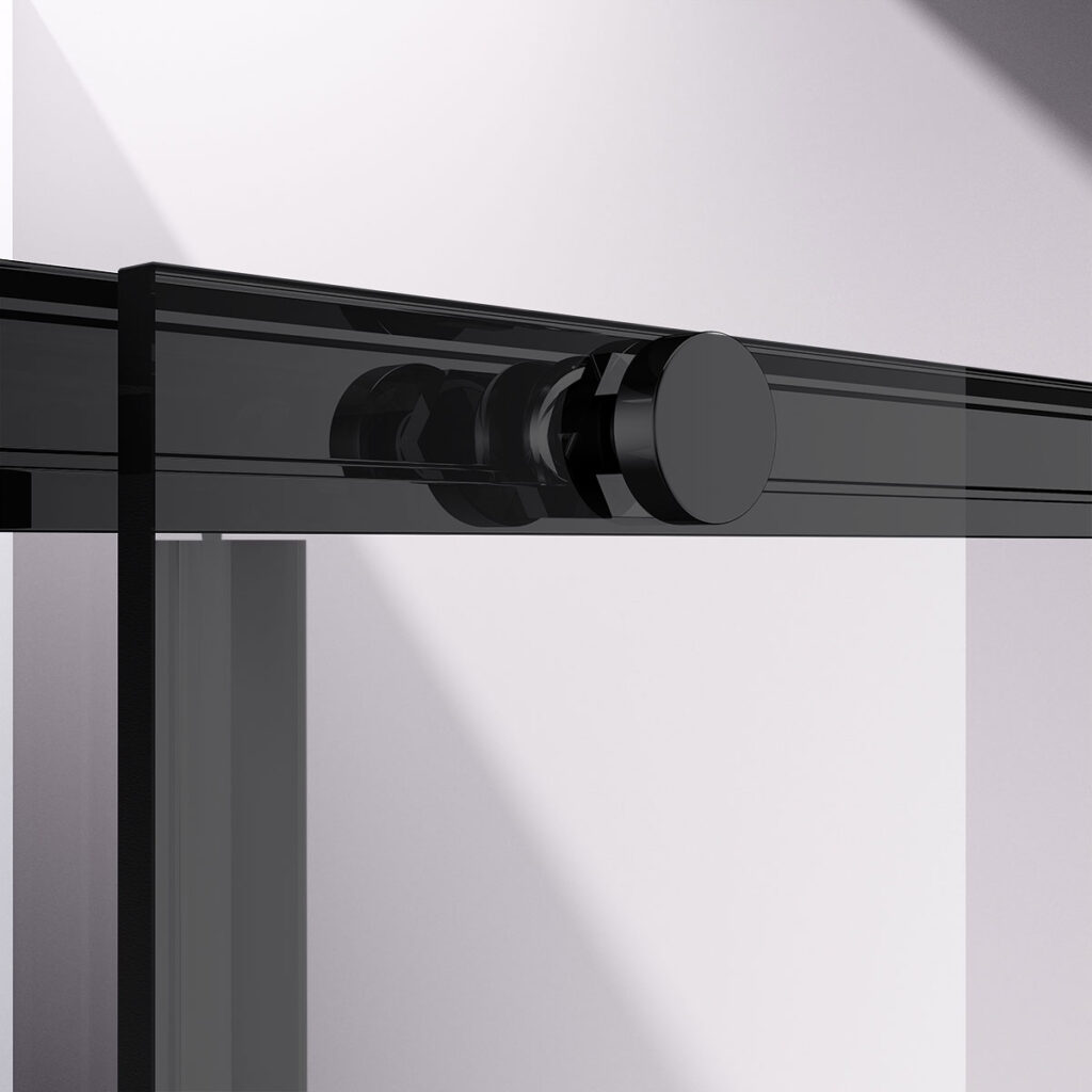 Душевая дверь Slim-N VDS-4SN120CLB, 1200, черный, стекло прозрачное - Gidratop.ru изображение