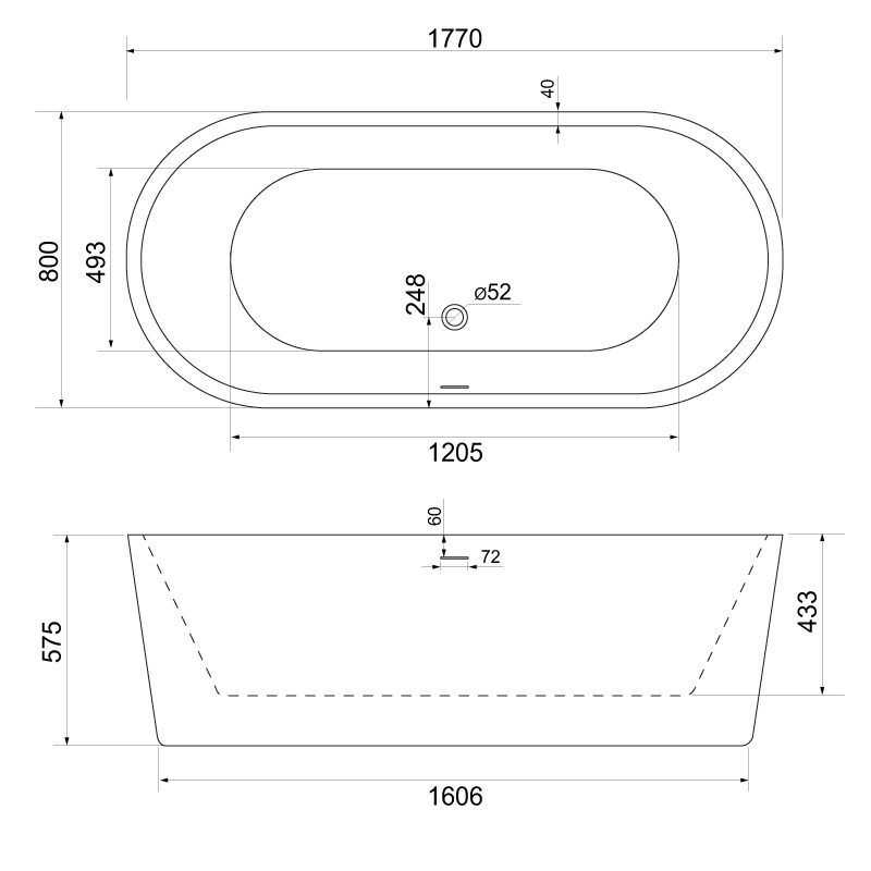 Акриловая ванна BELBAGNO BB109-177-80 - Gidratop.ru изображение