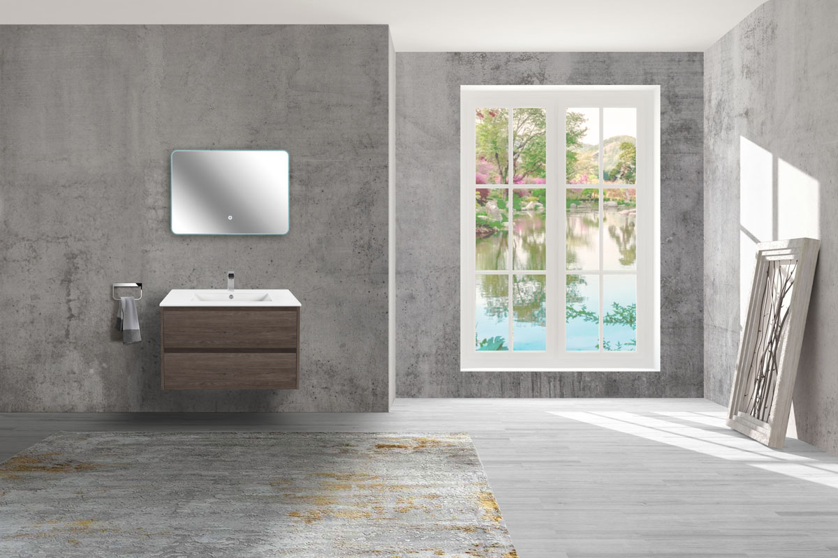 База под раковину Gio 800 подвесная, 2 выкатных ящика soft-close, R.Oak - Gidratop.ru изображение